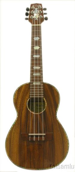 Alulu Acacia koa 6 strings Tenor Ukulele   inlaid hummingbird pattern 