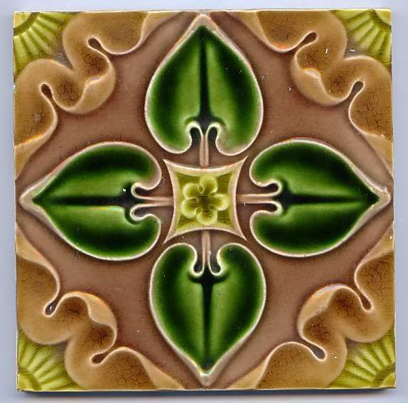 Antique Pilkingtons Art Nouveau Majolica tile  