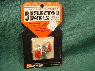 VINTAGE BICYCLE LICENSE PLATE JEWEL REFLECTORS MINT IN PACKAGE 1950s 