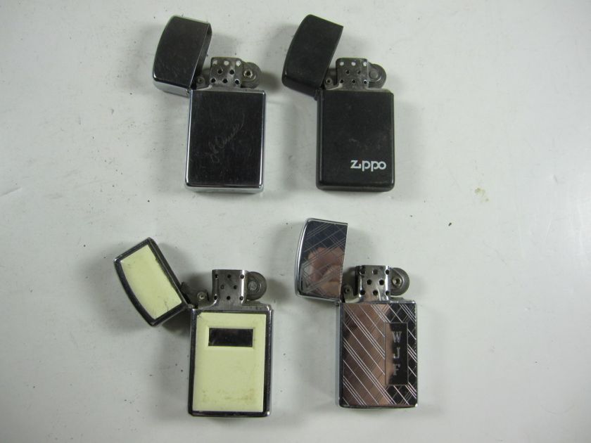 12pc Lot Vintage Zippo Slim Lighters **  